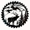 Metal Wall Art - Deer In the Forest with Pine Trees - Hanging Decor for Living Room, Bedroom, Mountain Lodge, Cabin, Woodland