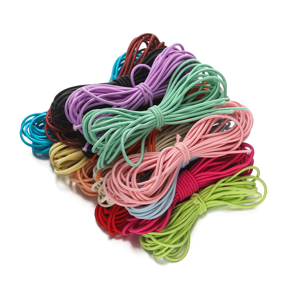 2-5Meters/Lot Round Elastics Rope 2mm 2.5mm Multicolor Nylon Elastic Rubber Bands for DIY Bracelet Necklace Jewelry Accessories