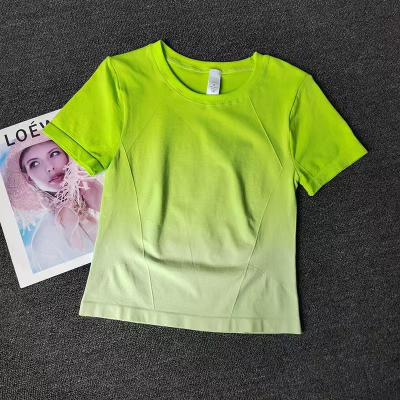 

Женский градиентный быстросохнущий топ для йоги с коротким рукавом - Спортивная одежда высокого уровня Small