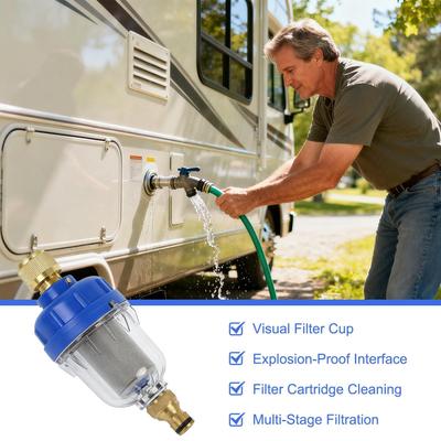 RV Filter Quick Installation Faucet Purifier RV Modified Accessory Water Tank Filling Filter For Travel Trailer Caravan