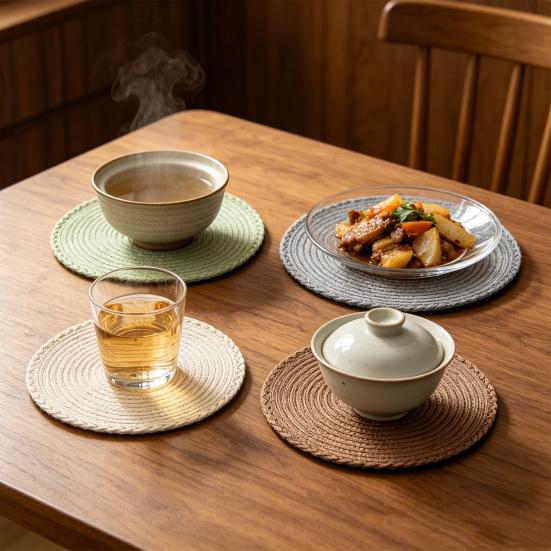 Bohemian Prostírání, Rustikální Kulaté Oválné Prostírání, Tepelně Izolační Podložka na Stůl, Chránič Jídelního Stolu Podložka pod Horké Nádobí