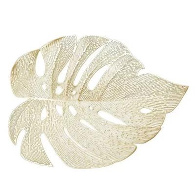 6Pcs Insulation Placemat Hollow Out Simulation Leaf Shape Heat Resistant PVC Table Mat for Kitchen