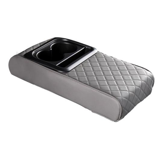 Yousheng Center Console Cover for Car Waterproof Faux Leather Car Arm Rest Cover with 2 Cup Holders Universal Car Interior Accessories