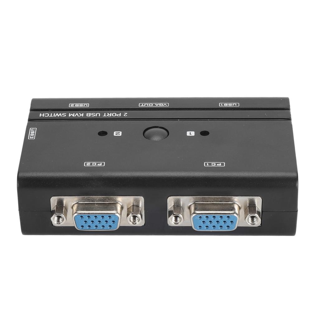 VGA USB KVM Switch 2 Port Manual VGA KVM Switch for 2 PC Sharing 1 Video Monitor Keyboard Mouse Scanner Printer USB