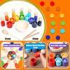 Wooden Classification Game Set, Rainbow Ball and Cup Color Classification Game, Fine Action Learning Toy, Puzzle Education Toy, Sensory Toy