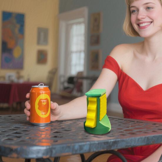 One-Handed Can Opener for Soda Beer Cans 3D Printed Bottle Opener Easy Aluminum Tab Remover for Kids Seniors Fun Kitchen Bar Accessory