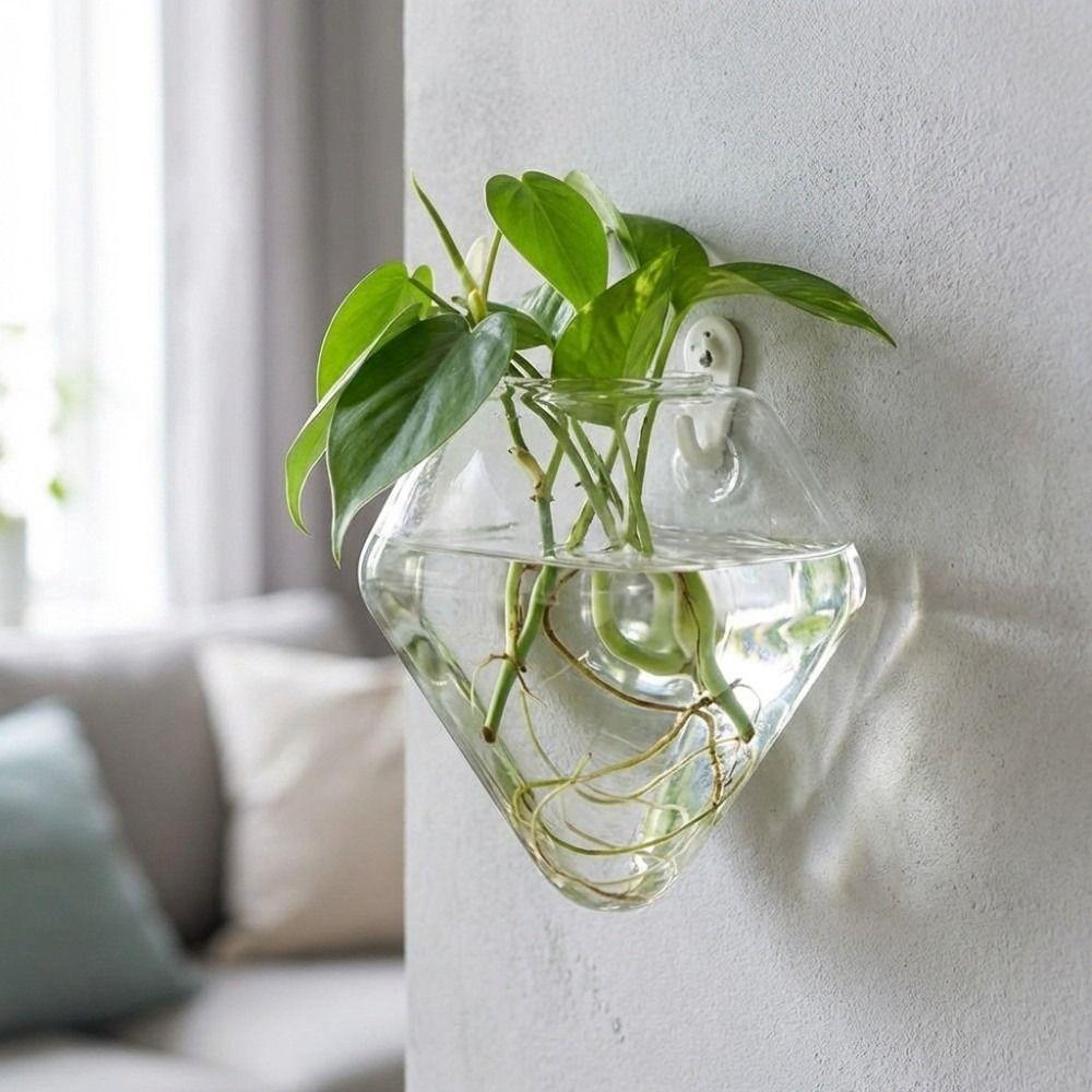 Unregelmäßige Form Hydrokultur-Vase Transparenter Wandmontierter Blumentopf Pflanzenvermehrungs-Glas-Handwerk Pflanzenbehälter