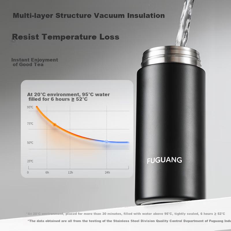 Fuguang Insulated Tea Separation Tea Cup 316L Stainless Steel Men's and Women's Water Cup High-end Office Cup Gift