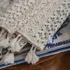 Panou Cortină Jacquard Poliester Semi-transparent Boho Chic cu Buzunar pentru Tijă pentru Dormitor, Design Boem Croșetat Ajurat, Tratament de Fereastră pentru Intimitate Fără Șnur