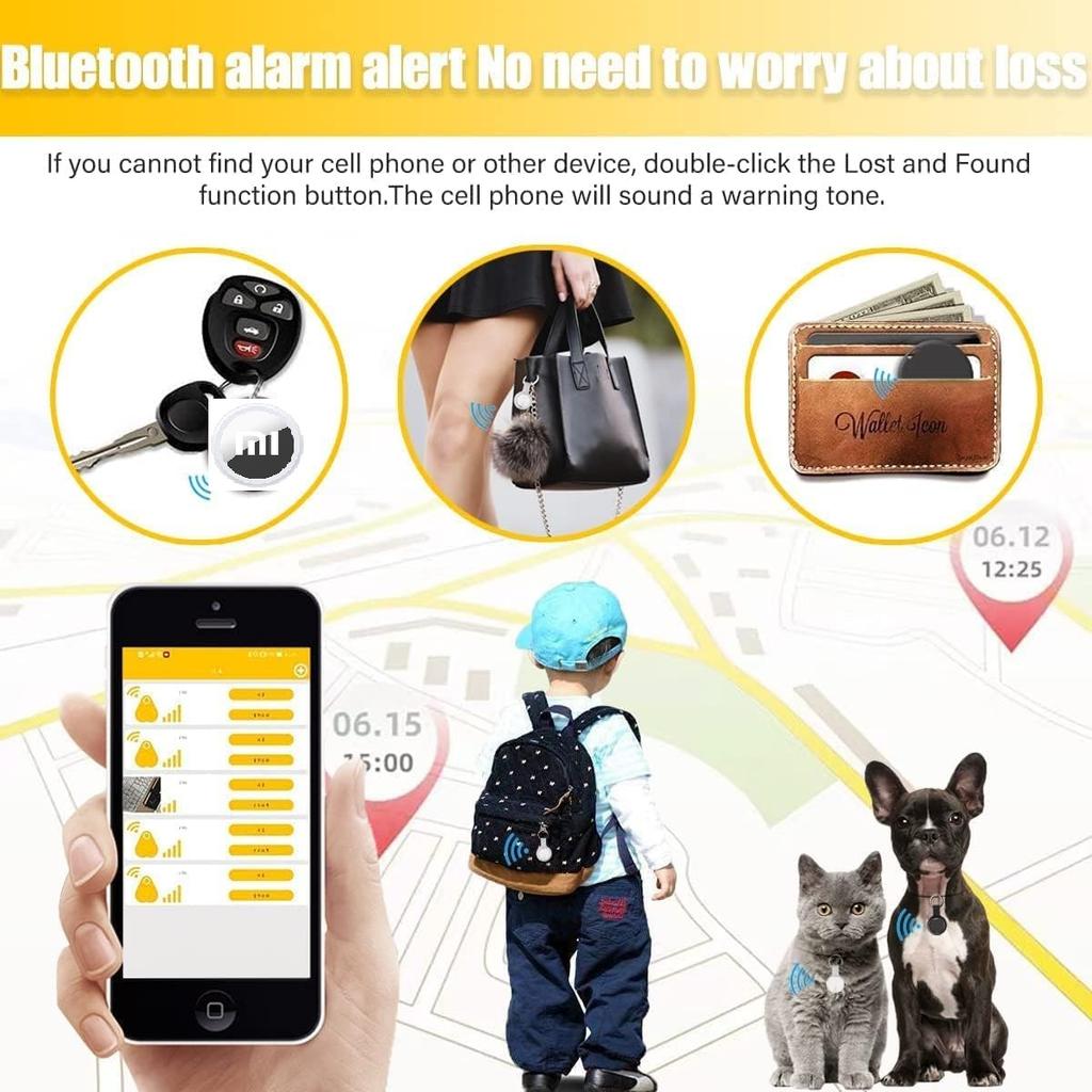 Bluetooth Tracker GPS Tag Find My App Anti-Lose Alarm Key Finder Pet Locator Sound Locate Message Reminder for Phone Airtage