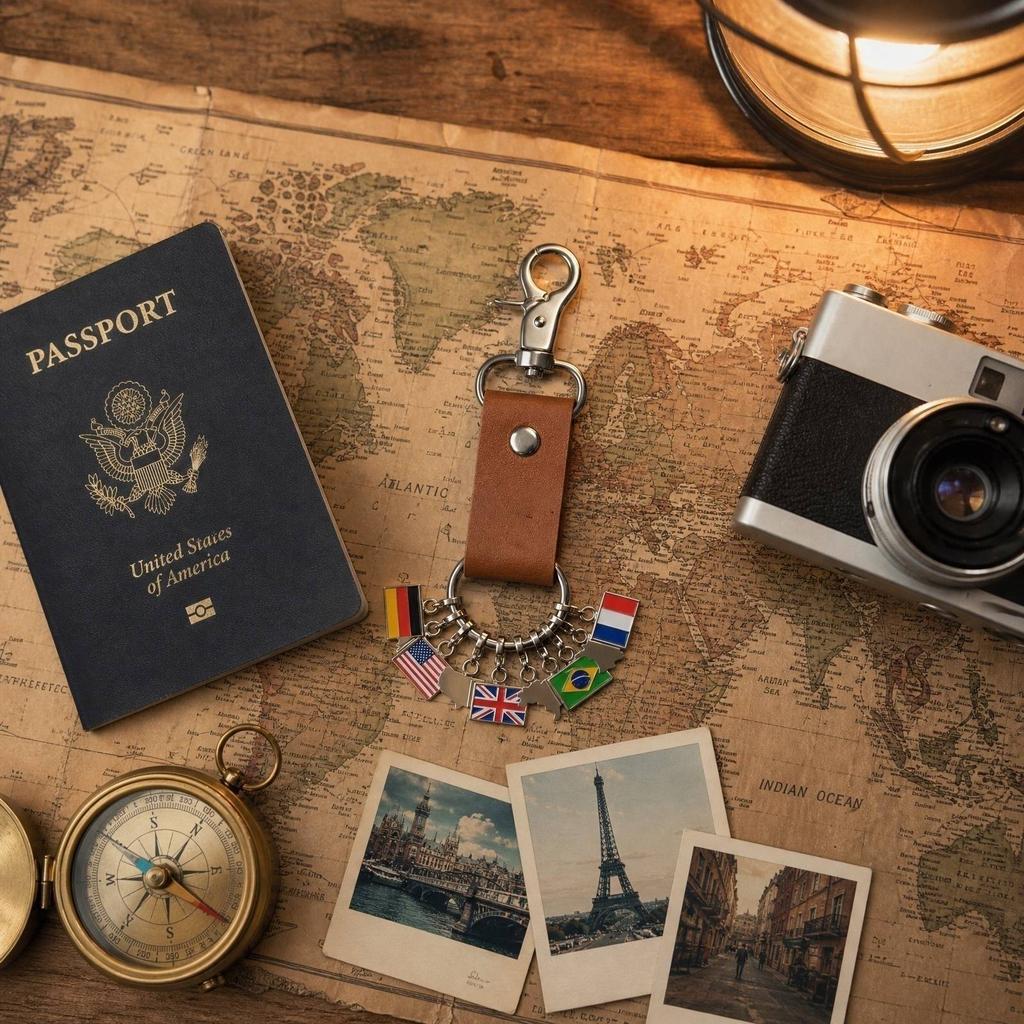 DIY World Travel Memory Keychain Souvenir Gift for