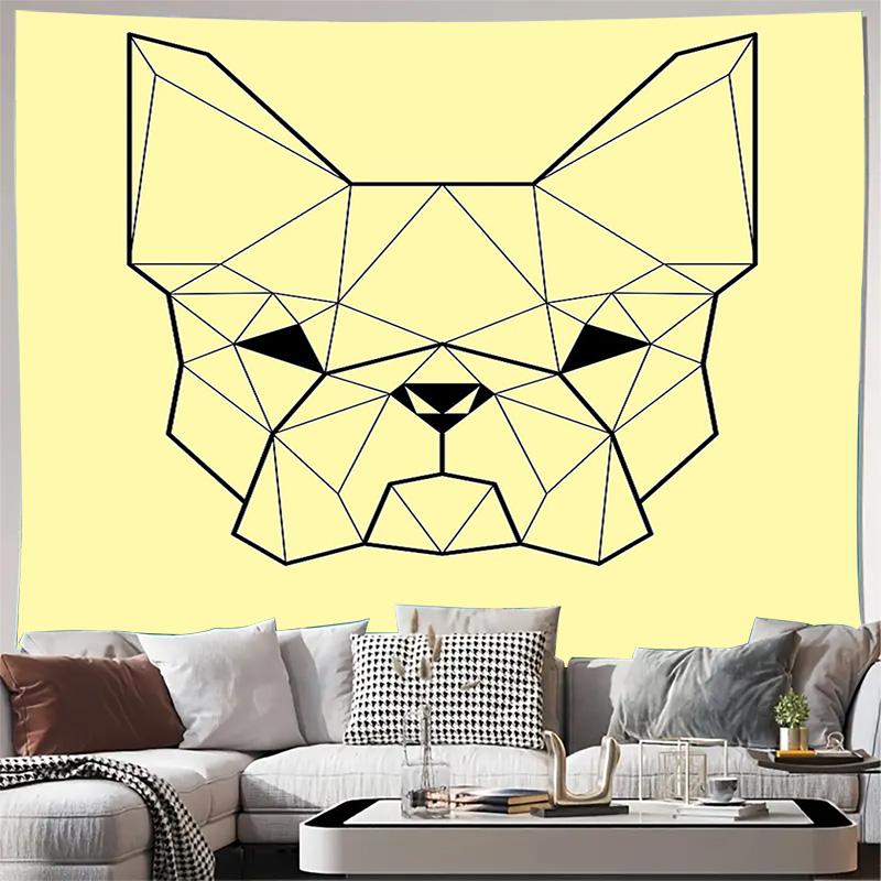 

French Bulldog Tapestry Wall Hanging Cute Dog Art Decor Modern Home Dorm Room Aesthetic Bohemian Pet Lover Gift Unique Graphic W 74x94cm(29x37in)