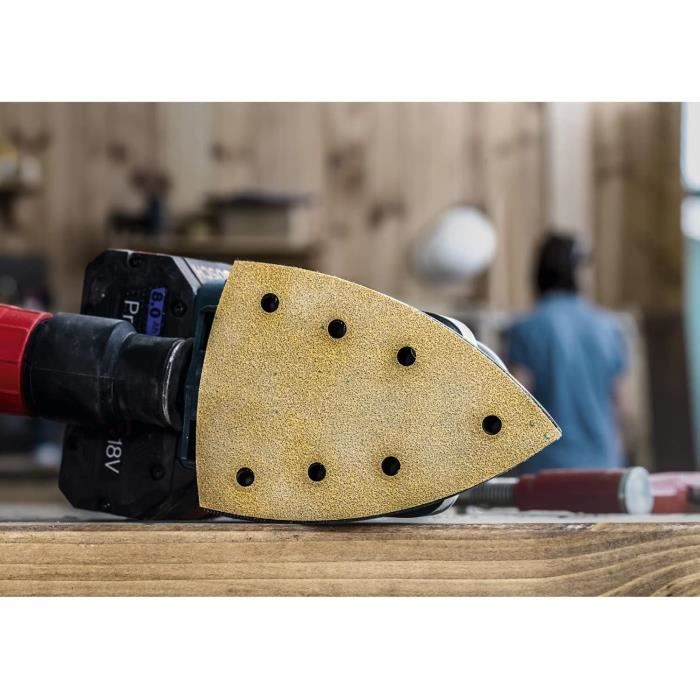 Bosch Professional 50x Feuilles Abrasives Expert C470 À 14 Trous Pour Bois dur,Peinture Sur Bois,115x230 mm,Grain 320,Accessoires
