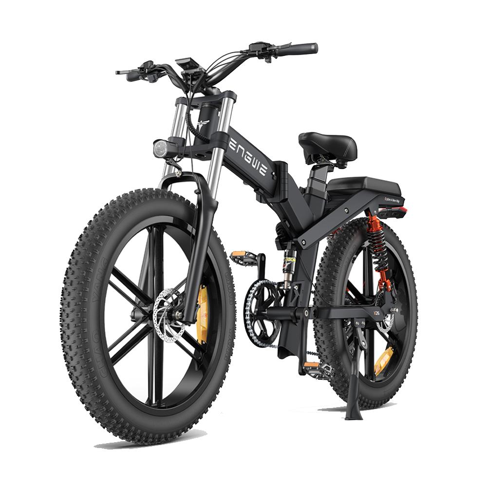 Engwe X26 1000W Foldable Eleactric Bike 48V29.2Ah Long Range Pedelec, Hydraulic Disc Brakes, 26×4.0 Snow Tire for City Commuter & Outdoor Adventure