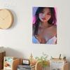 Minimalist Pink White 2D Metal Female Face Art Sign, Durable Flat Iron Wall Decor for Home Bar Cafe Bedroom, Easy Install Holes,