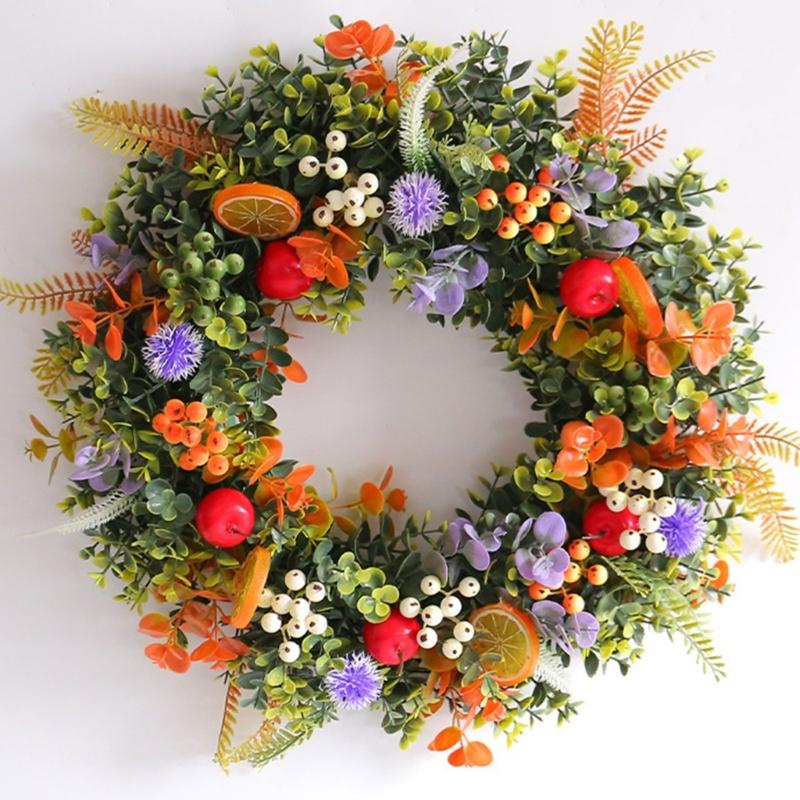 Artificial Summer Wreath Spring Wreath for Front Door Farmhouse Garden Wedding Party Indoor and Outdoor Decorations