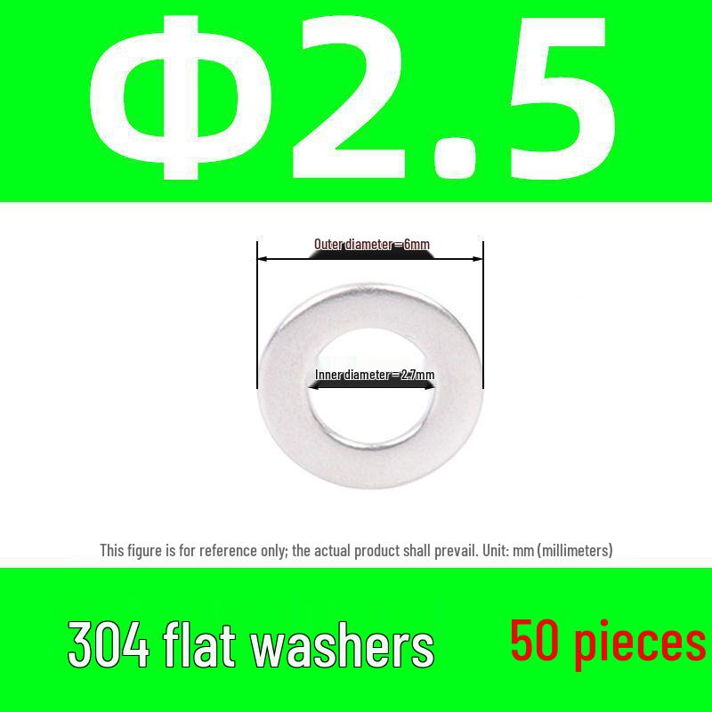 304 Stainless Steel Flat Washer M2-M30 – Oversized Option Available – Free Shipping