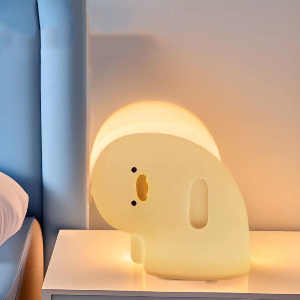 Room Decor Silicone LED Duck Night Light USB Charging Cartoon Sleeping Lamp Dimmable Table Lamp Bedroom