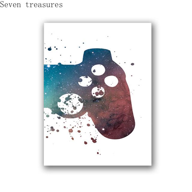 Gamepad Illustration for Kids Room, Boys Game Posters, Wall Art, Canvas Painting Prints, Room Decoration, Pictures, Joystick