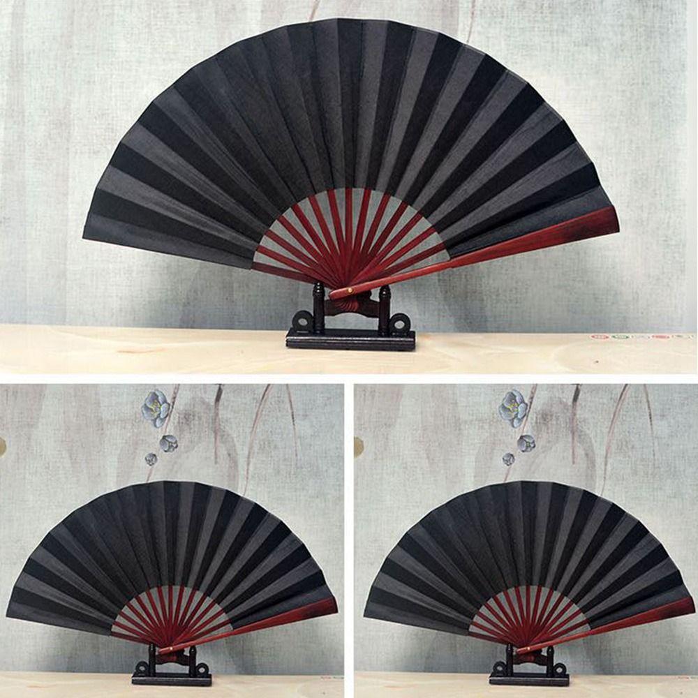 48cm Chinese Tai Chi Chinoiserie Gift Plastic Bone Fan Yoga Fan Folding Stage Fan Kung Fu Fan