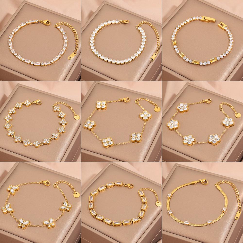 Popular bracelet, titanium steel does not fade, love zircon bracelet, high-end female light luxury niche bracelet, bracelet.