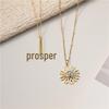 Copper Sun Series Necklace with Gold & Silver Inlaid Clavicle Chain, 18k Gold