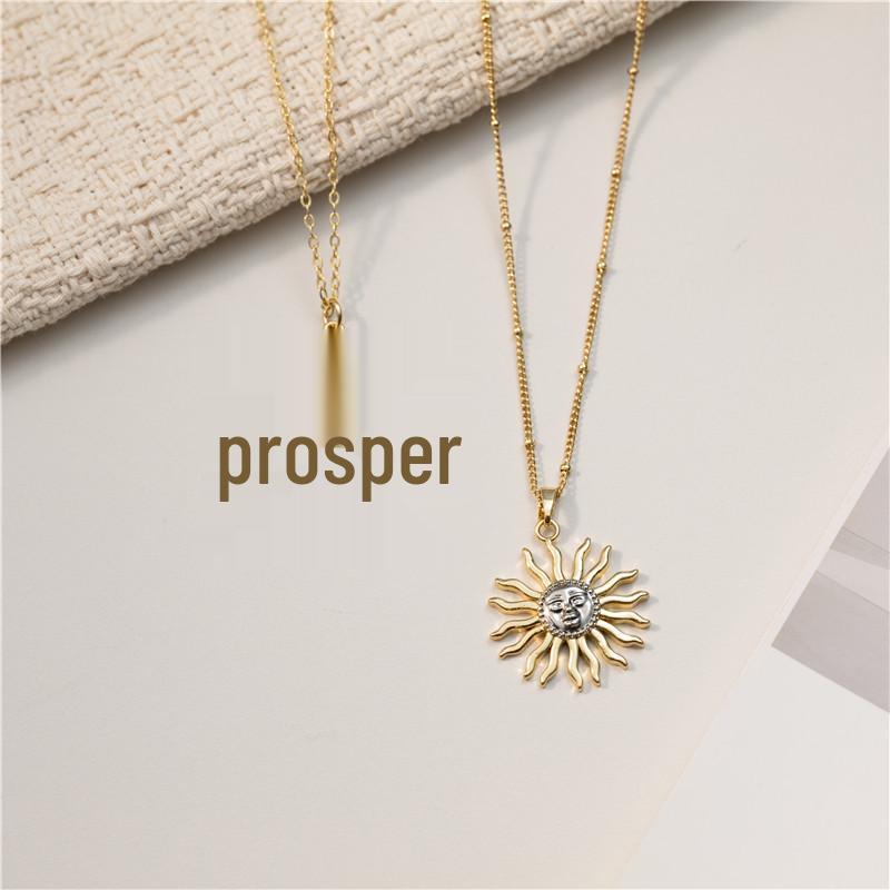 Colar Brilho Metálico Série Sol de Cobre - Corrente para Clavícula em Ouro 18k