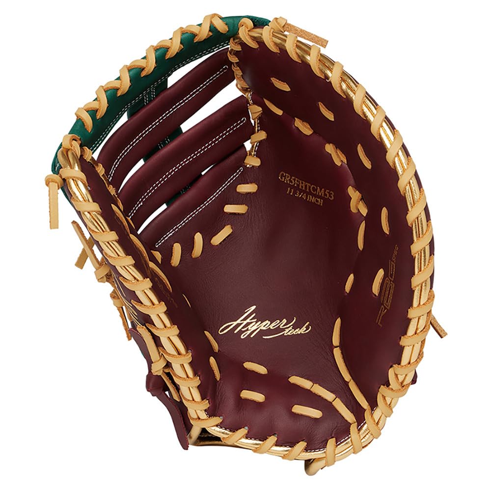 Rawlings Baseball HYPER TECH COLOR SYNC First Throw Glove, Softball, GR5FHTCM53, Base, Shelly/D Green, 11.75 inches, Right-Handed
