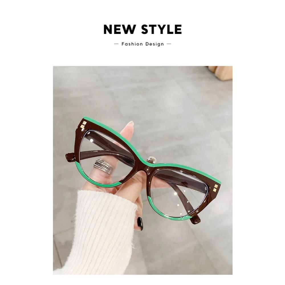 New Fashion Cat Eye Reading Glasses For Women Blue Light Protection For Middle-Aged Elderly People Prescription Glasses Vintage