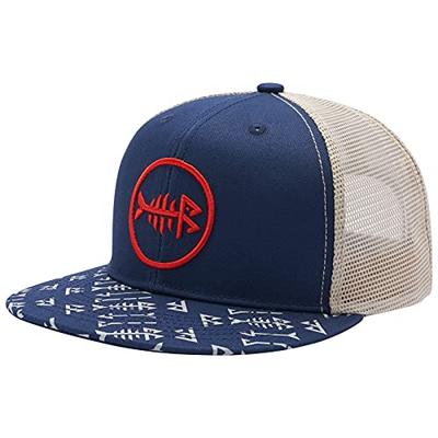 [Bassdash] Bassdash Flat Bill Cap for Men and Women, Flat Visor Cap, Adjustable Size (56-60cm), Camouflage Hat, Trucker Hat (Navy Blue)