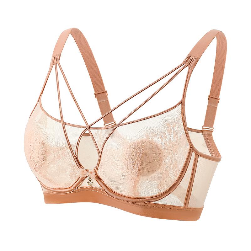

Нижнее белье Ультратонкий Собирающий Бюстгальтер Женский Мягкий Бюстгальтер на Косточках Предотвращающий Отвисание Регулируемый Сбор Груди и Аксессуар Бюстгальтер 42/95D розовый