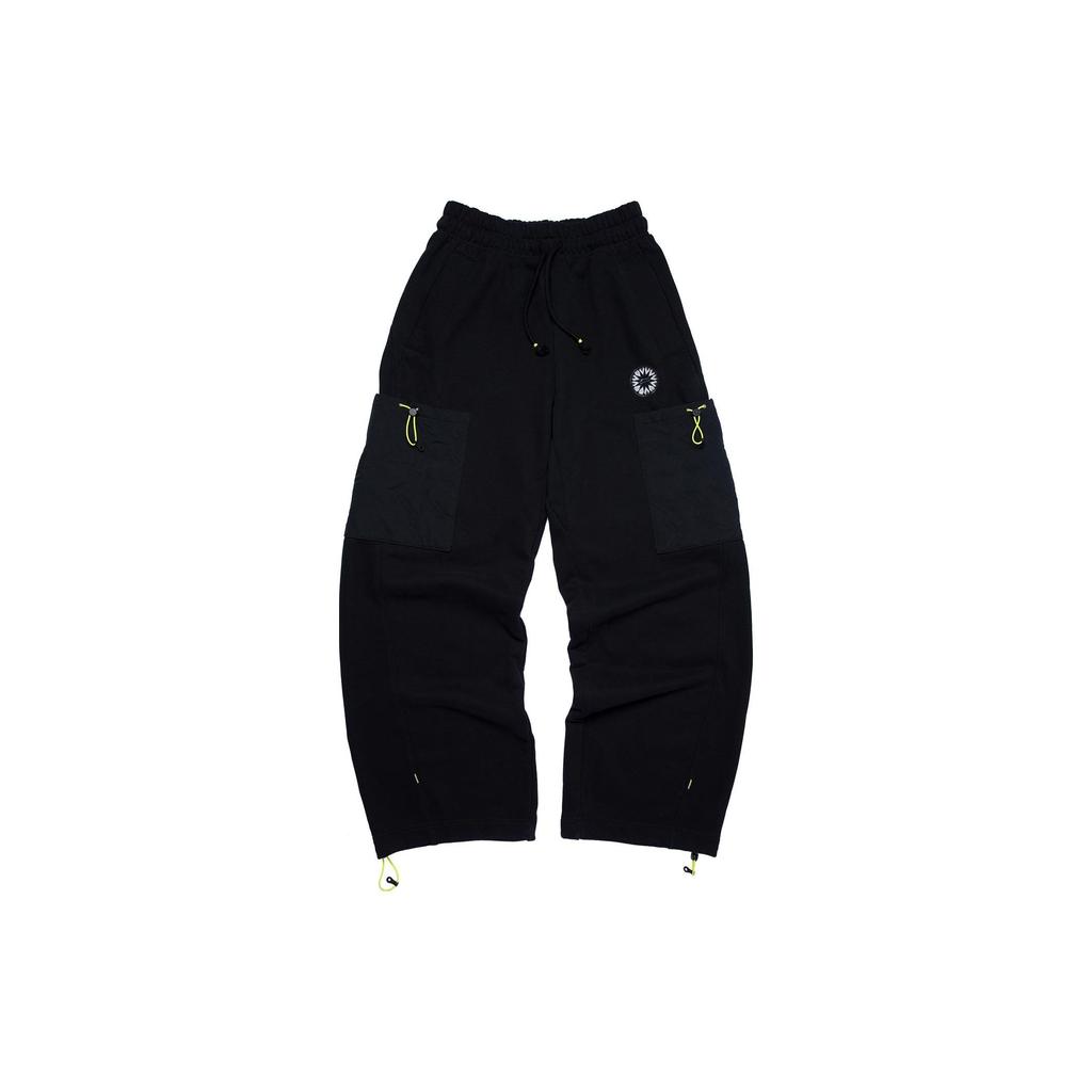 Li Ning Solid Color Side Pocket Elastic Waist Straight Leg Casual Pants Men Bottoms Black AKLSC81-2