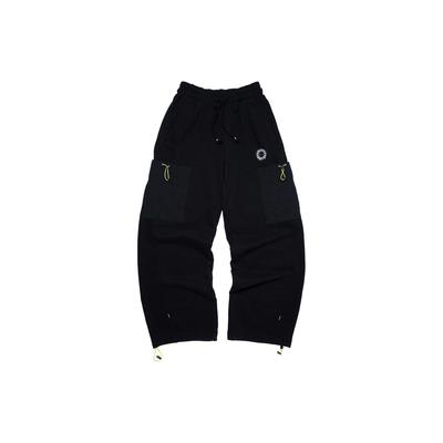 Li Ning Solid Color Side Pocket Elastic Waist Straight Leg Casual Pants Men Bottoms Black AKLSC81-2