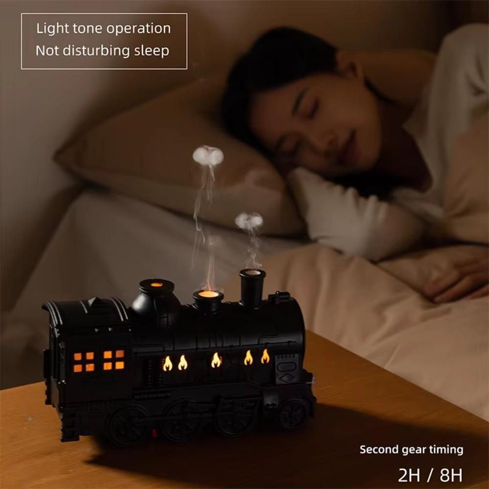 Cool Mist Train Shape Diffuser LED Light Air Humidifier Creative Essential Oil Diffuser Relaxation