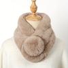 New Polyester Imitation Rabbit Fur Windproof Scarf for Women Winter Thickened Plush Warm Custom Scarf