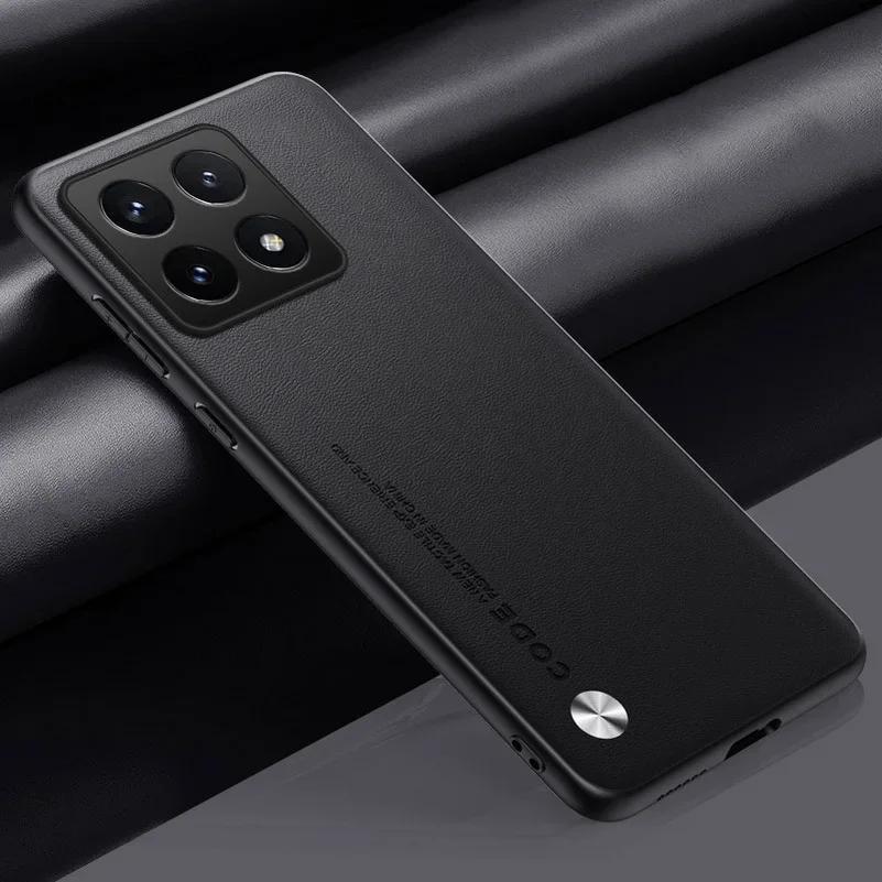 Простой кожаный чехол для Xiaomi 14T Pro Mi 14 T 13T 12T 14TPro Матовый силиконовый чехол для задней крышки камеры Защитный чехол Противоударный мягкий бампер For Xiaomi 14T чёрный