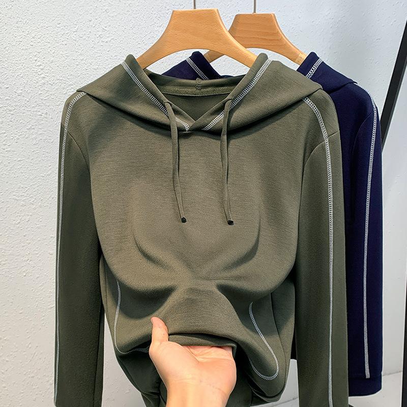 

Женская осенне-зимняя свободная повседневная толстовка с капюшоном и длинным рукавом