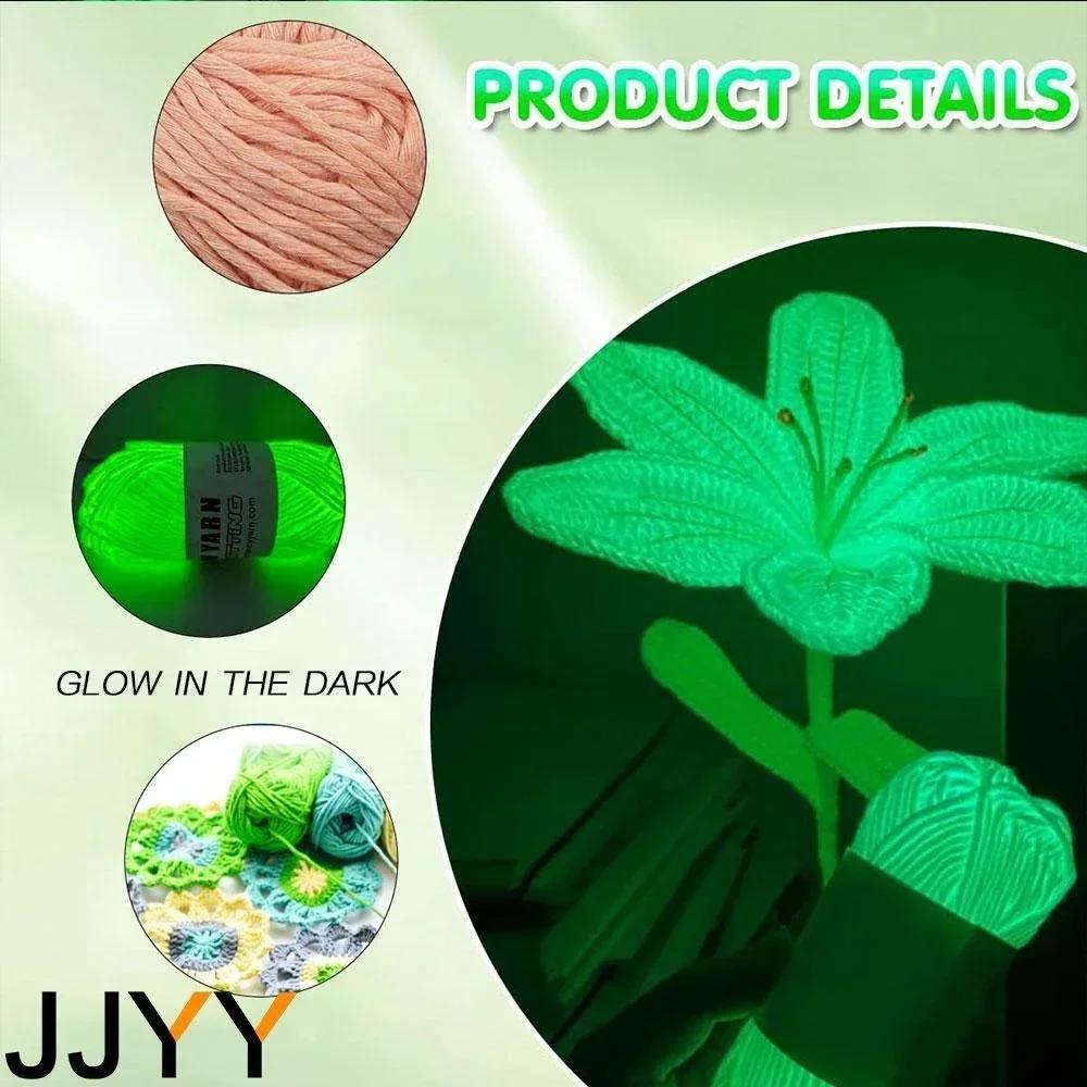 50M/2mm Knitting Yarn, Polyester Glow in the Dark, Anti-Fade, Soft for DIY Crochet, Scarves, Hats, and Shawls, for Hand Knitting