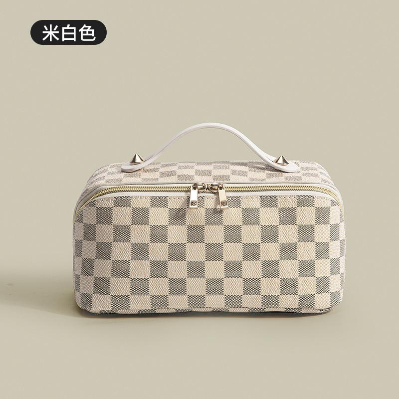 Vintage Style Pattern Makeup Bag for Women, Large Capacity, Fashionable and Versatile Portable Toiletry Bag, Cosmetic Handbag