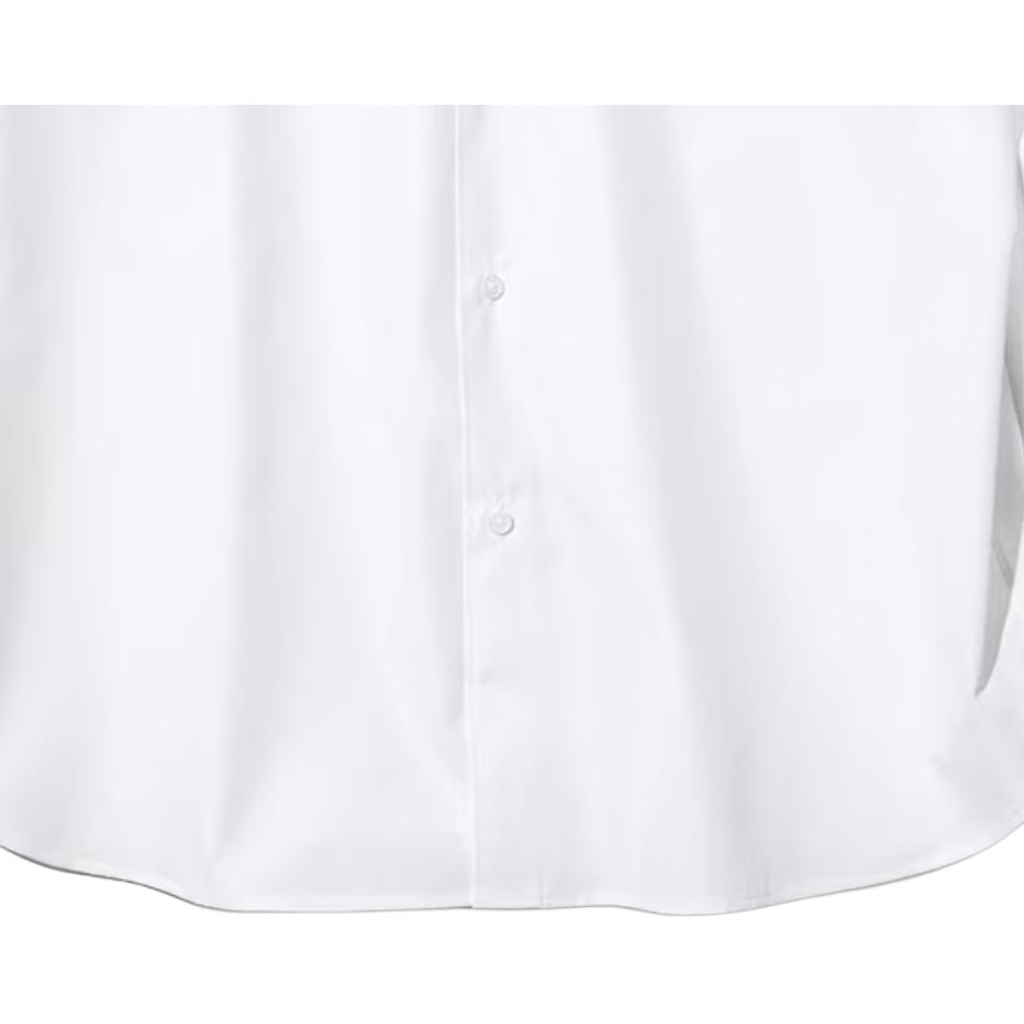 UNIQLO Jil Sander Collaboration SS25 Solid Color Comfortable Button-Up Long Sleeve Shirt Men shirts White 478673-00