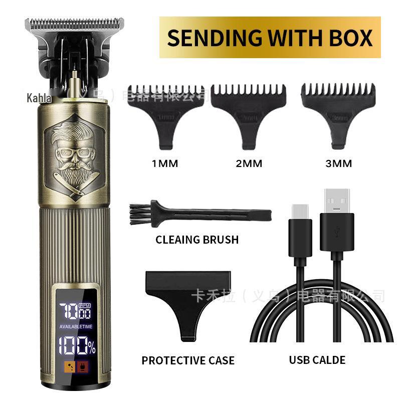 Rechargeable Professional Electric Hair Clipper for Salons - Universal Adjustable Blade, Adult Styling, White Trim