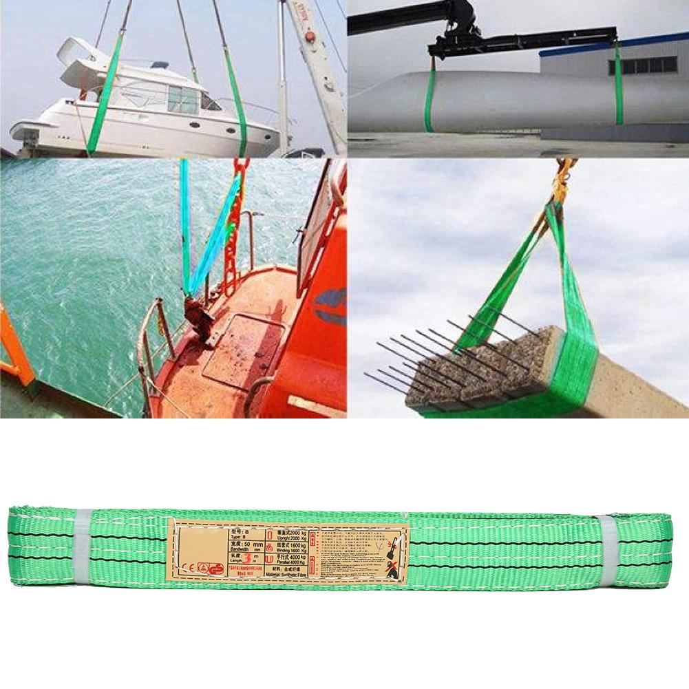 3Meter X 50mm Polyester Lifting Sling Industrial Crane Hoisting Webbing Green