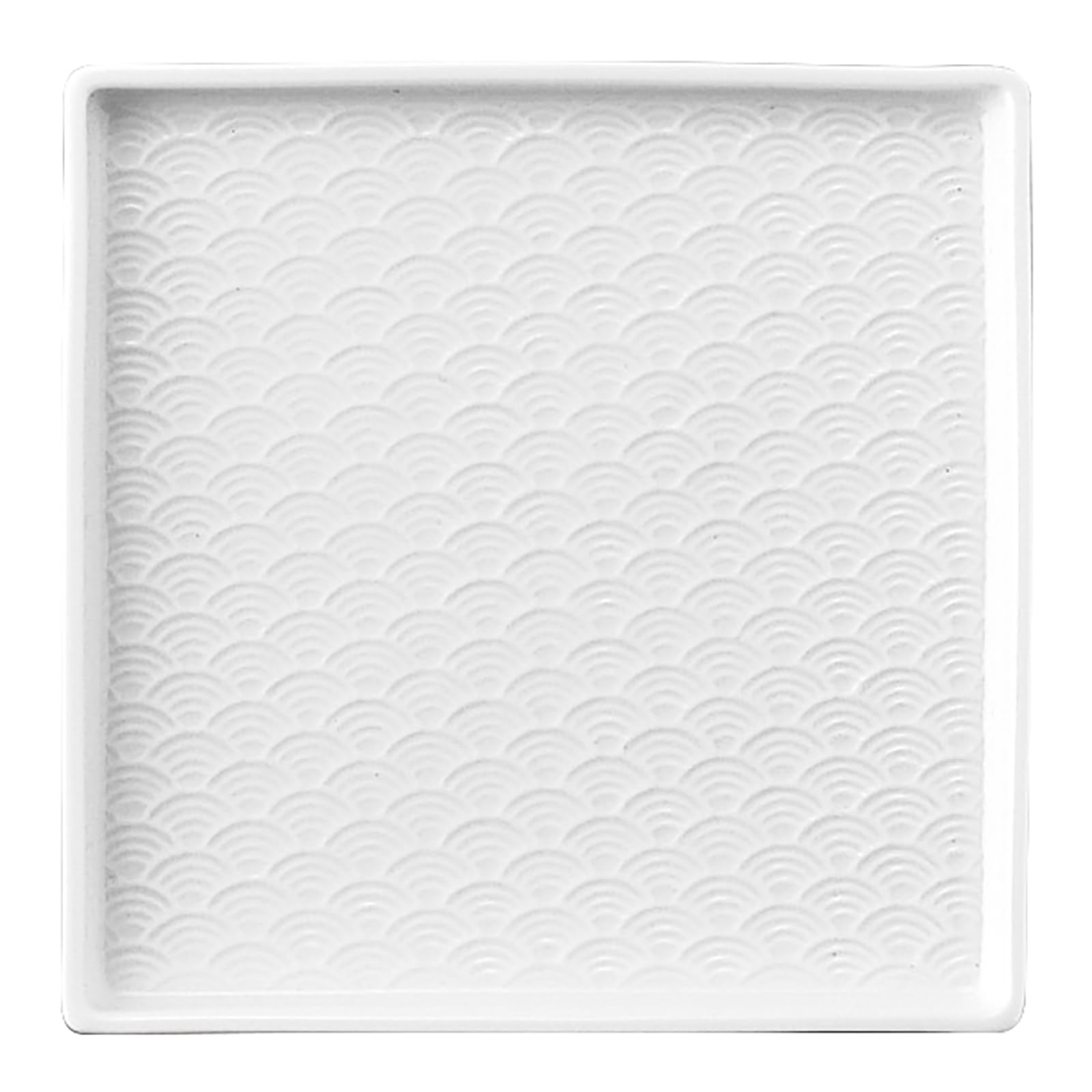 

Yamaka Shoten POTTERY Square Celebration 14 x 14 x Japanese Japanese Dishwasher and Microwave Mino Made in Seigaiha ODA Kissho Plate, Plate, 1.8 cm, белый