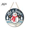 Warm Atmosphere Wall Art Decor Christmas Wooden Pendant, Decorative Reindeer/Santa Claus/Gnome Pattern Hanging Sign, Welcome Sign with Weather