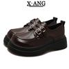 Leather women's shoes spring new small leather shoes platform Mary Jane shoes one pedal single shoes
