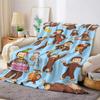 Curious George Flannel Blanket Warm Soft Halloween Christmas Couch Warm Cozy Decorative Decor Gift for All Season