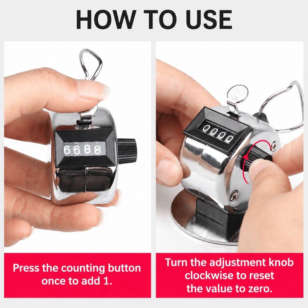 4 Digit Hand Tally Counter Mechanical Digital Counting Device New Clicker Counter