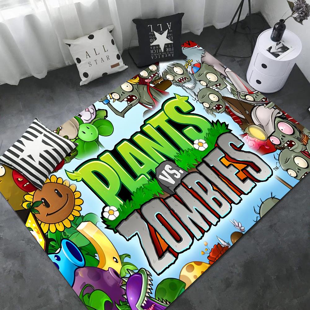 P-Plants-vs-Zombie Cartoon Door Mat Nordic Style Home Doormat Bathroom-Toilet Mats Bedroom Bedside Mats
