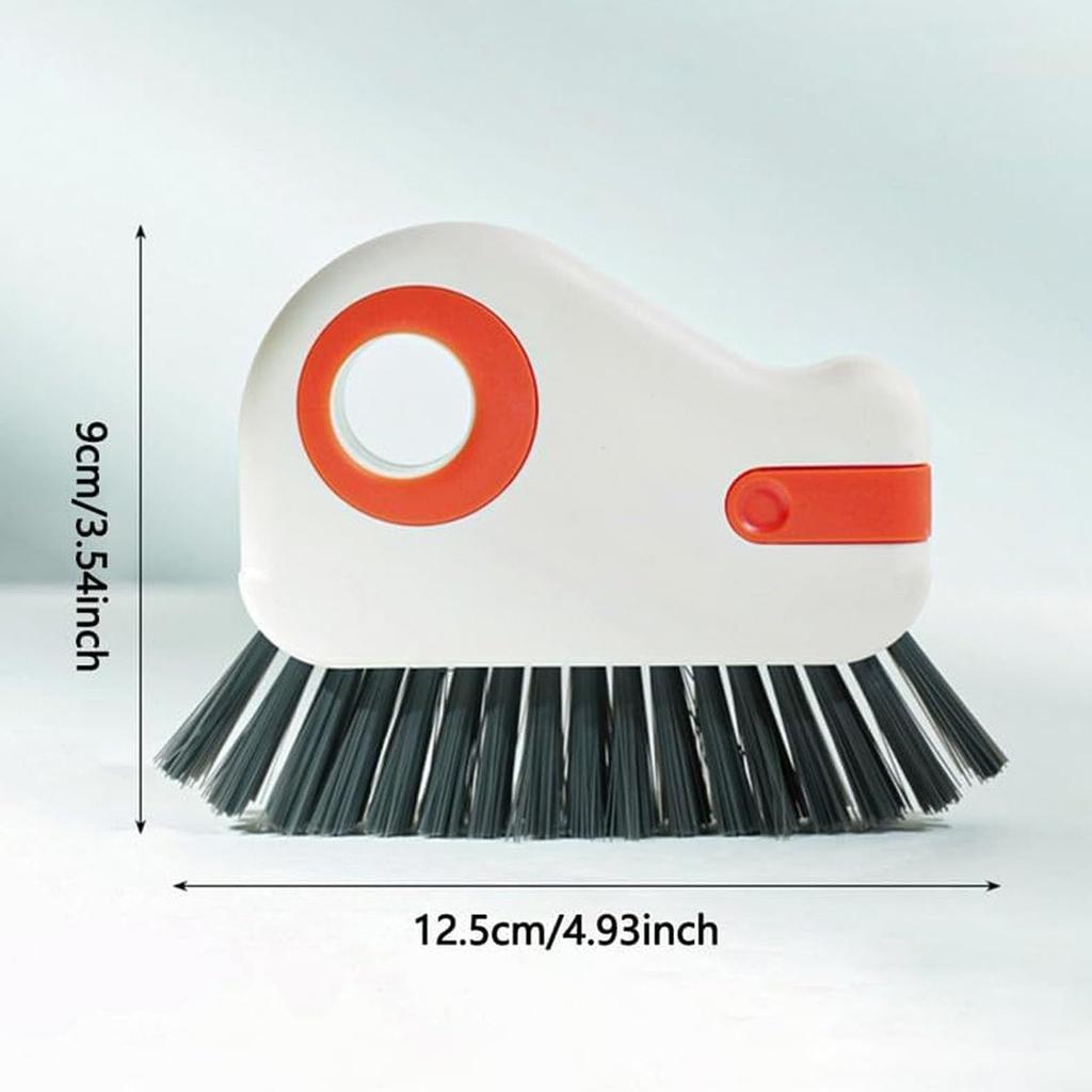 2 in1Groove Cleaning Brush Window Track Cleaning Tools,Multifunction Hard Bristle Crevice Cleaning Brush with Hidden Scraper,Grout Cleaner Grip Brush
