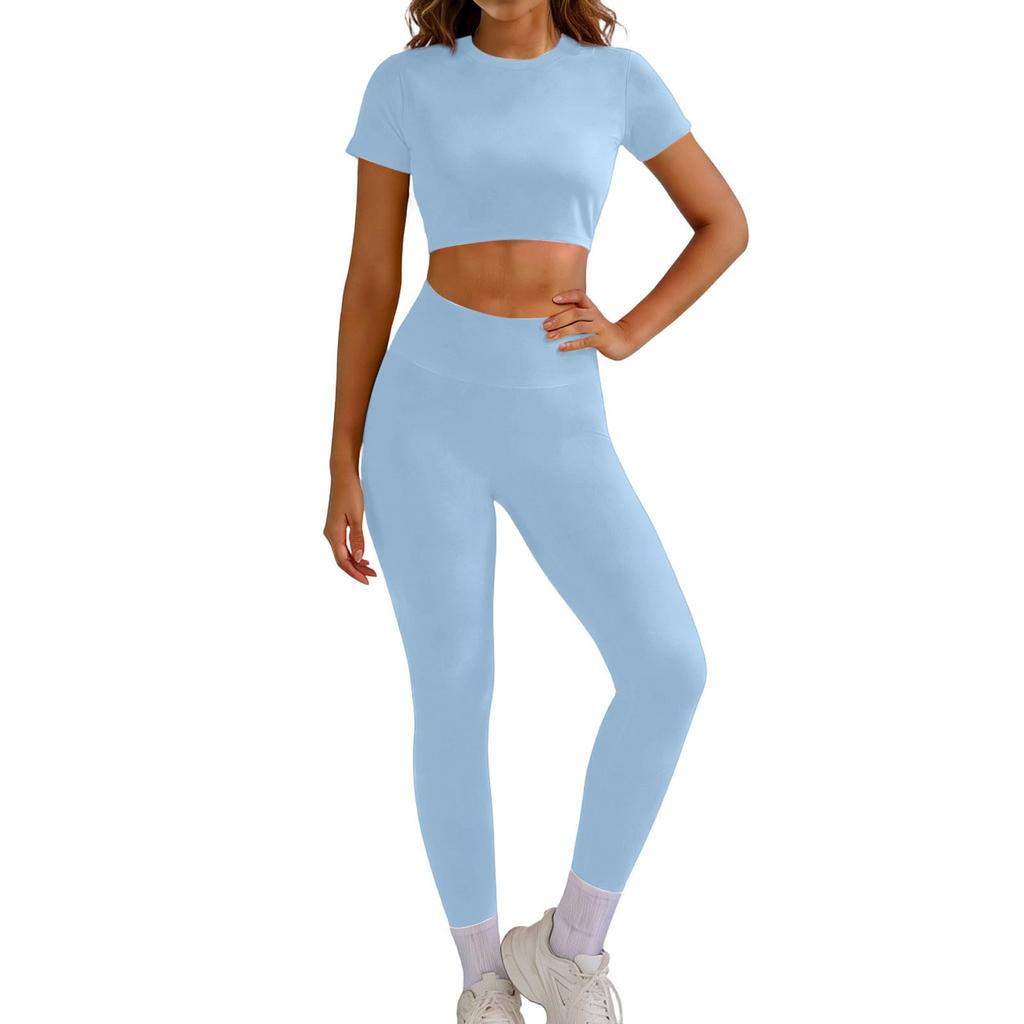 Women's Casual High-Waisted, Butt-Lifting, Skinny Yoga Pants And Outdoor Sports Long Pants Set